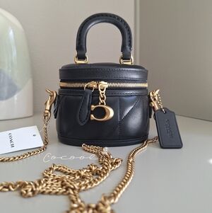 NWT Coach Trail Crossbody Bag 12 With Pillow Quilting CU144 Leather IN Black